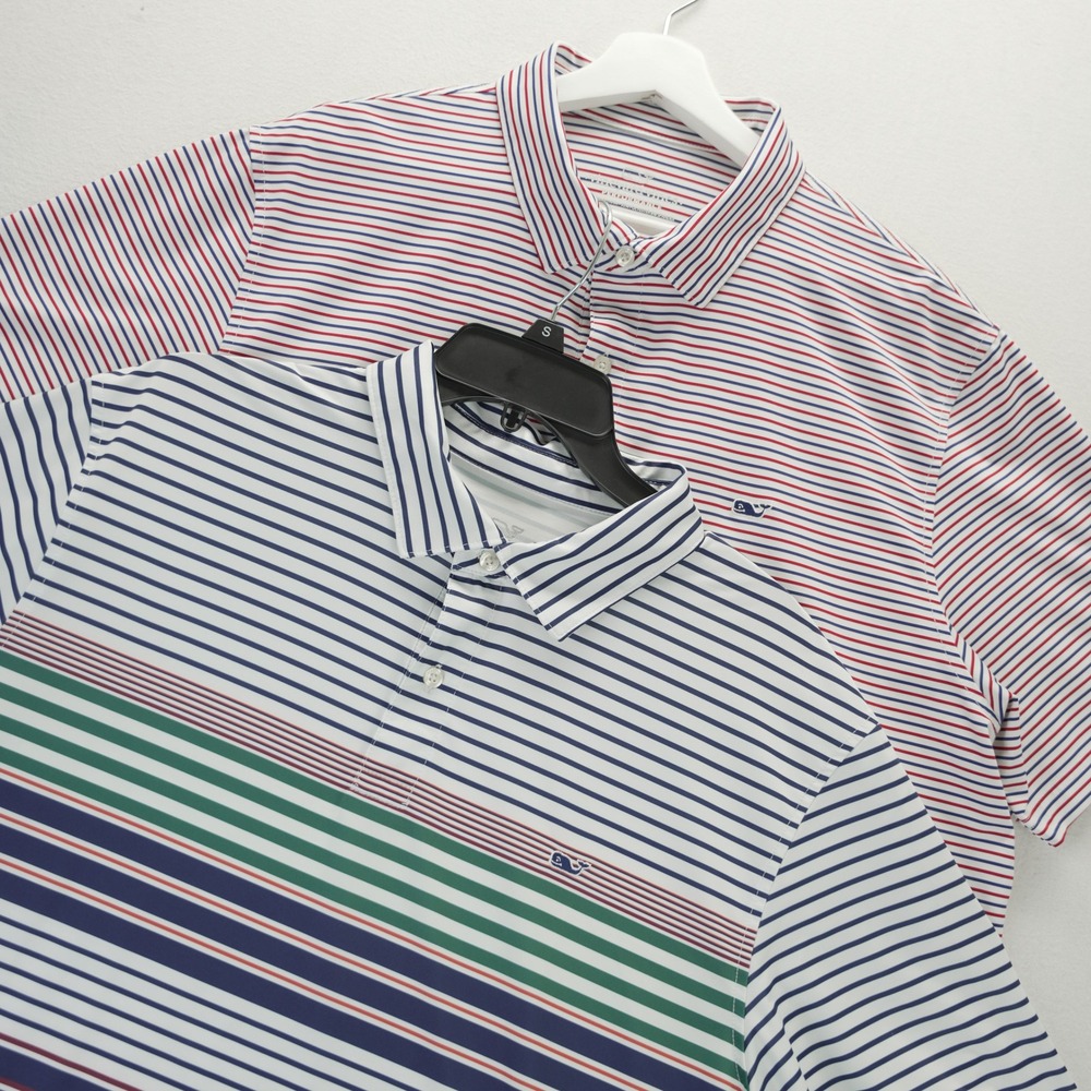 Vineyard Vines Performance Polo Shirts Lot of 2 Mens XL Striped Short Sleeve